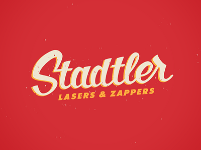 Lasers & Zappers grunge laser lettering logo old school script sign painting