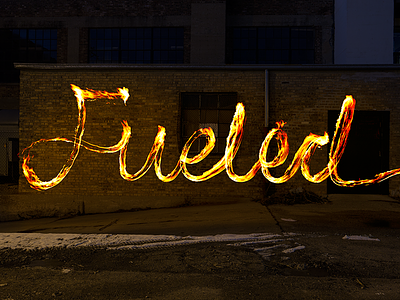 Fueled Fire Type chicago fire fueled long exposure photography script type typography