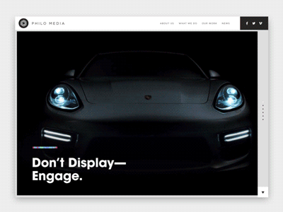 Philo Media art direction gif interface motion scrolling ui ux website white