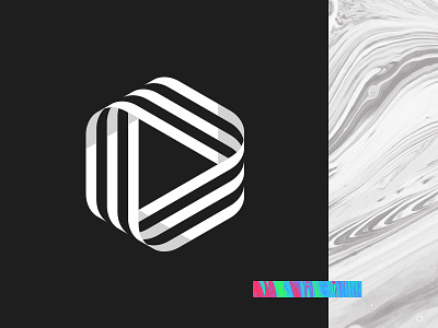 Philo Media Logo alex sheyn black brand hexagon logo marble paint play rgb ribbon white