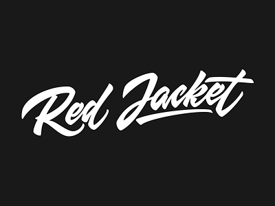 Red Jacket apparel brush calligraphy jacket lettering red retro script vintage