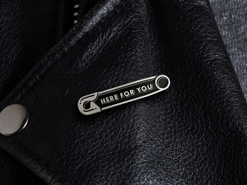 "Here For You" Enamel Pin etsy sale protest movement safety pin enamel pin
