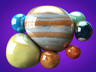 Crowded Solar System 3d cage cinema 4d earth gif jupiter mars planets pluto space