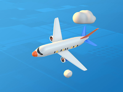 Vomit Comet 3d airline airplane alex sheyn animation cinema 4d gif plane