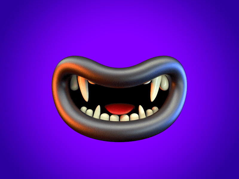 Halloween Mouth Rig 3d alex sheyn animation c4d cinema 4d gif halloween lettering lips mouth rig teeth type typography