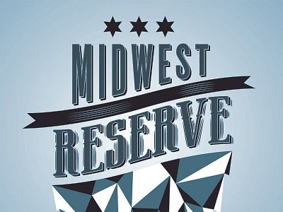 Midwest Reserve flat midwest ribbon star type typography vector western