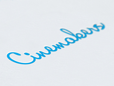 Cinemakers Logo blue branding cinemakers cyan hand lettering letterpress logo paper script