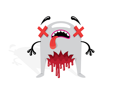 Quit shootin' peeps! bite blood clean dead illustration red simple white wip