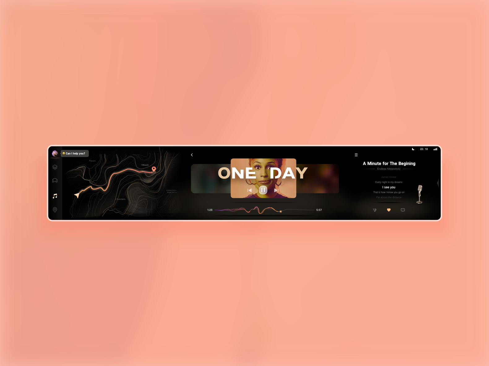 Car MUSIC interface night mode(HMI MUSIC ) by Handj on Dribbble