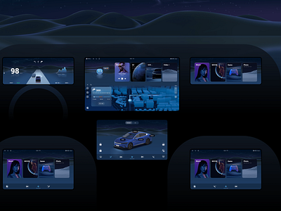 BYD conceptual design （ CAR HMI） 3d animation car concept design conceptual design driving hmi illustration night edition ui ux