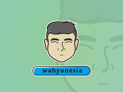 Wahyunesia head char artwork character design designs face flat happy icon illustration indonesia logo simple