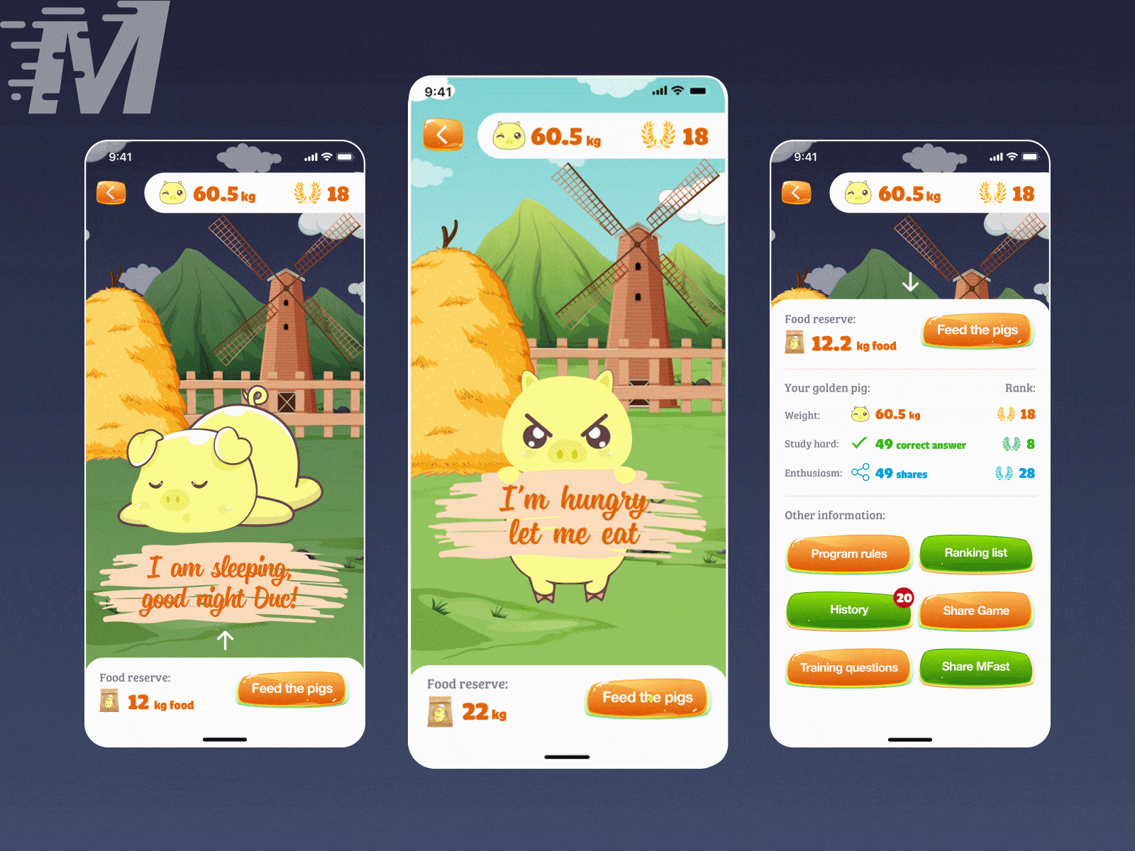 Mini Game Golden Pig app design game design mini game mobile motion ui ui design ux
