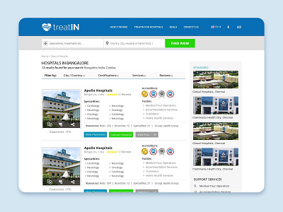 Healthcare hospital listing website ui ui design ux ux design web web design web portal website design