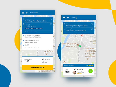 Taxi booking app - Mobile UI UX design