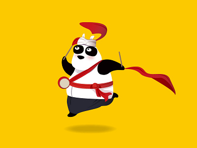 Panda bao icon illustration panda