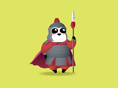 Panda-Soldier bao icon illustration panda soldier