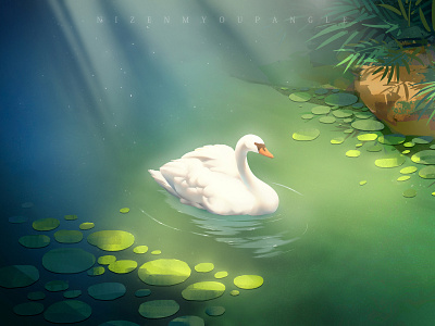 swan forest pond swan 插图
