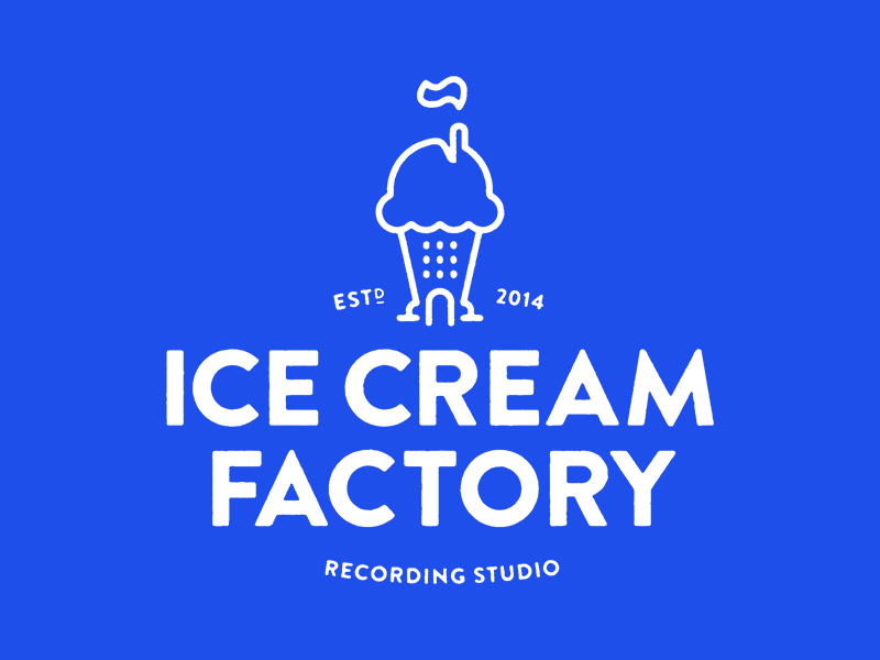 Ice Cream Factory blue brand ice cream ice cream factory illustration logo