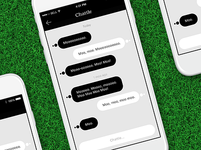 Daily UI #013 Direct Messaging 013 app chattle cows daily ui dailyui iphone messaging minimal