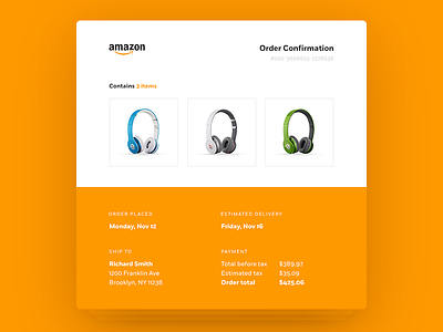 Daily UI #017 Email Receipt 017 amazon clean daily ui dailyui email minimal receipt redesign