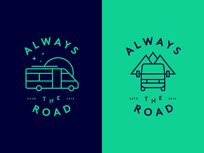 Always The Road Take 01 illustration logo minimal travel van