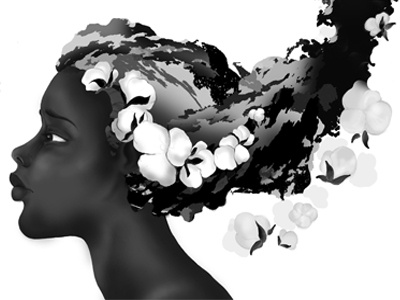 Cotton Flowers cotton cotton flowers digital art slavery woman of colour