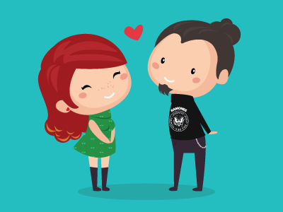 ♥ characters couple illustration love