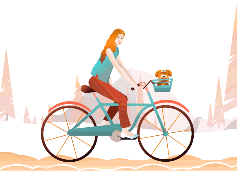 Bike animation bike dog illustration moods