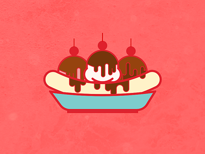 Solo Sundae banana cherry chocolate ice cream split strawberry vanilla
