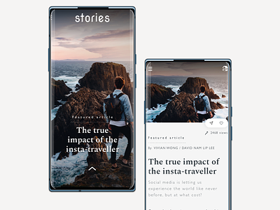 Stories - a reading concept desktop editorial flinto mobile prototype reading stories ui ux