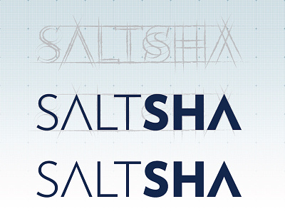 Saltsha Logo Showcase blue blueprint drawing logo