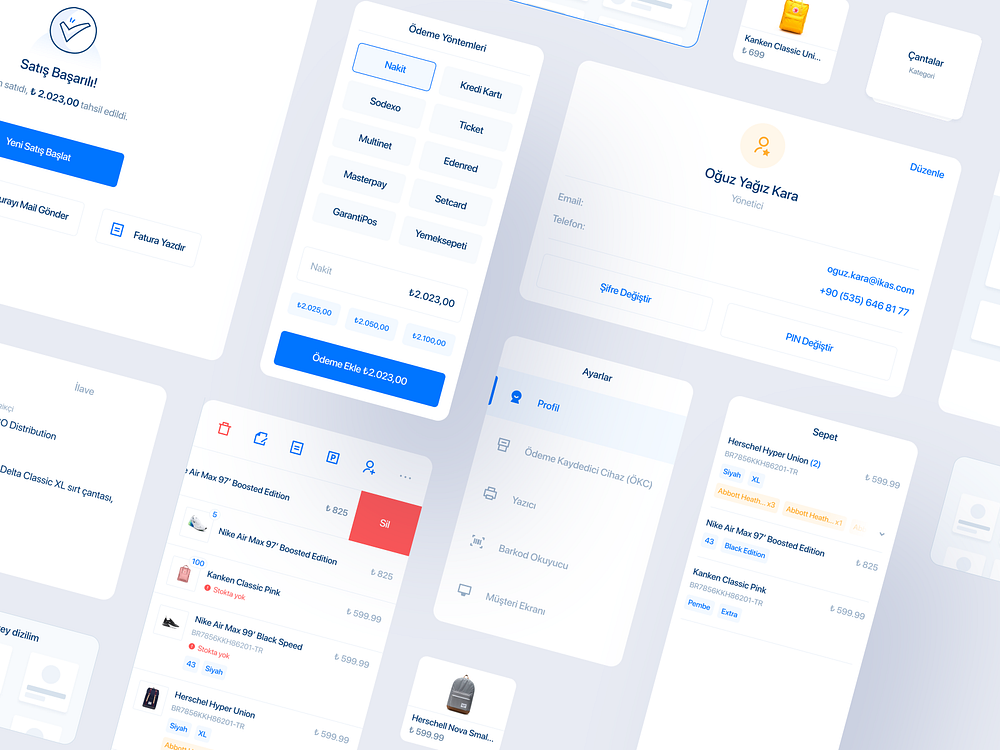 POS App UI Cards by Oğuz Yağız Kara on Dribbble