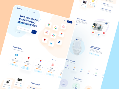 Backify: Landing Page backify cashback clean hero landing landing page landing page ui landing pages modern sections ui yellow