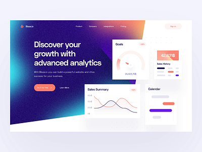 Hero Animation: Landing Page analytics animation chart dashboard gradient gradient color landing page saas saas animation saas design saas landing page stripe