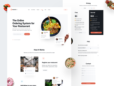 Landing Page: Holmich.at colorful food app food delivery food landing food landing page food saas foodie landing page landing page design ui website