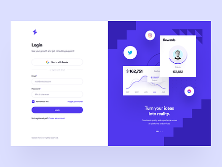 Dashboard: Login & Sign Up by Oğuz Yağız Kara on Dribbble