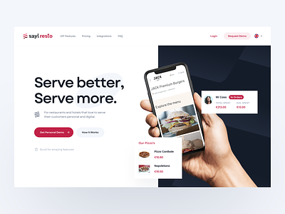 Landing Page: Sayl Resto design food food landing page landing landing page landing page design landing page ui modern restaurant restaurant app restaurant landing page ui