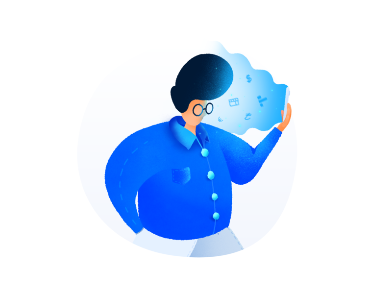 Illustration for a New Mobile App blue boss ikas illustration illustration design man walking mobile mobile app modern illustration
