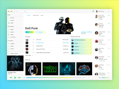 Spotify UI/UX App - Version 2.0 #dailyui app blue branding clean dashboard design music music player ui ux web design website