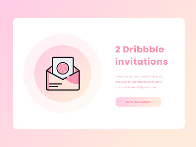 2 Dribbble invitations debut design draft dribbble flat giveaway invitation invitations invite invites ui ux