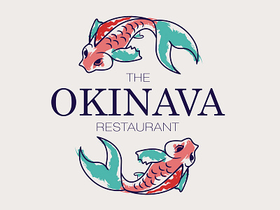 The Okinava restaurant branding design icon lettering logo restaurant typography vector