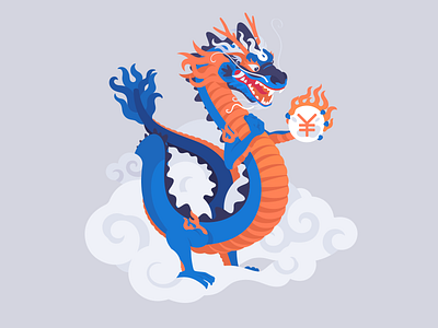 Dragon of Yuan character chinese cloud dragon flying illustration web yuan