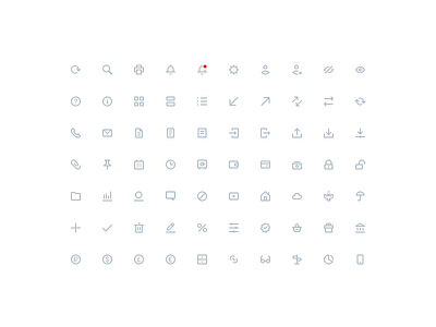 Set of 18x18 icons for VTB