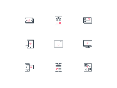 Set of icons for Rosbank aic app icon icons rosbank stroke web