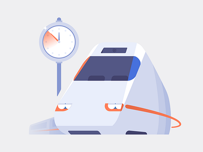 Being on time aic app fast illustration running speed time train station web