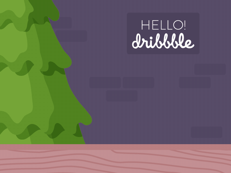 Hello Dribbble! animation christmas debut dribbble first gif gift happy hello man shot simple
