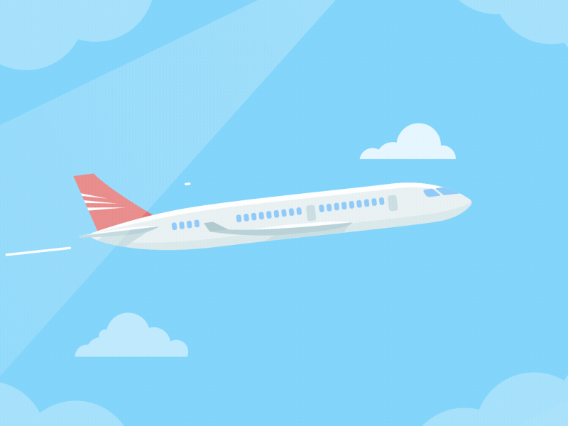 Airplane in the clouds 2d animation clouds gif loop motion plane