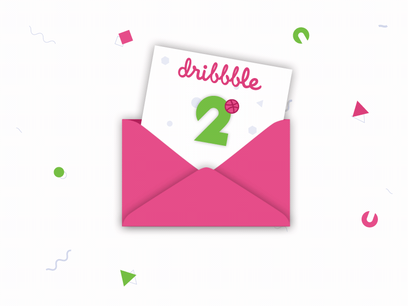 2 Dribbble invites animation dribbble dribbble invite giveaway envelope gif giveaway invite lettering motion two