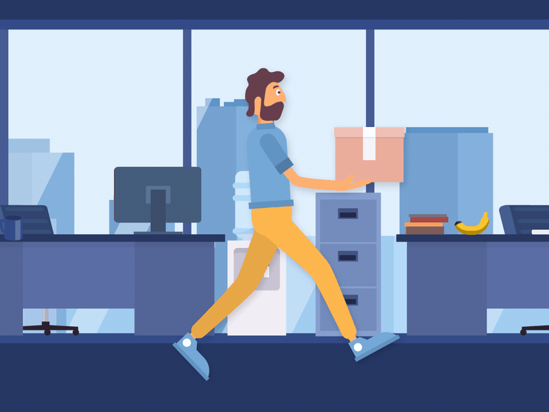 Man in the office 2d animation gif man motion office