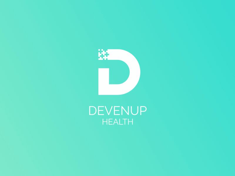 Devenup Health Logo Animation 2d animation design gif gradient green health logo motion simple